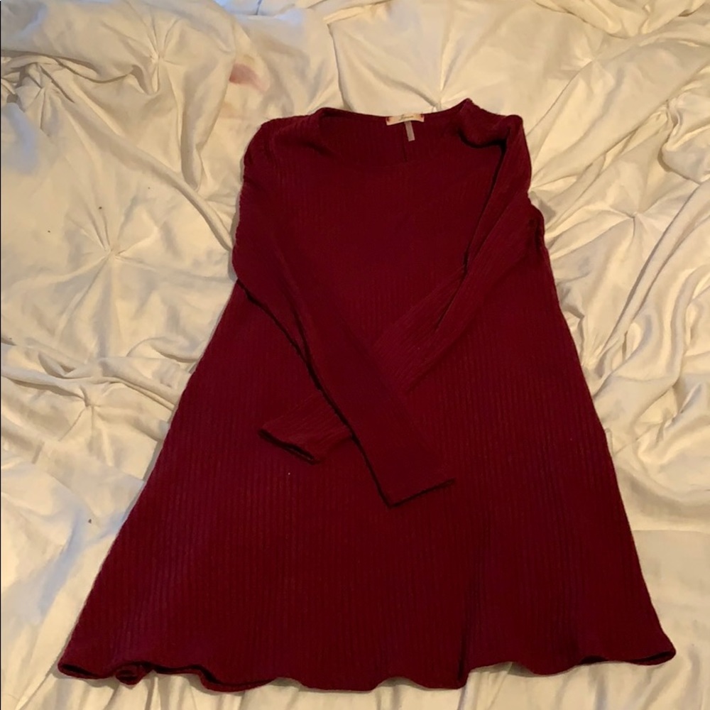 Maroon sweater dress